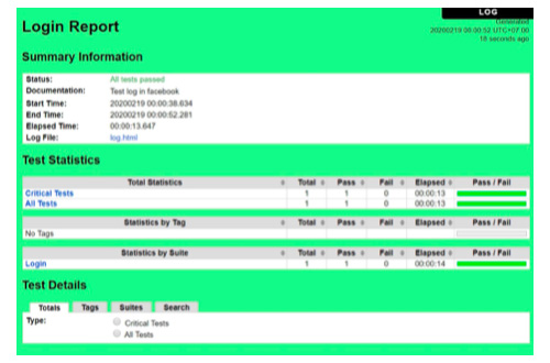 Script of Robot Framework