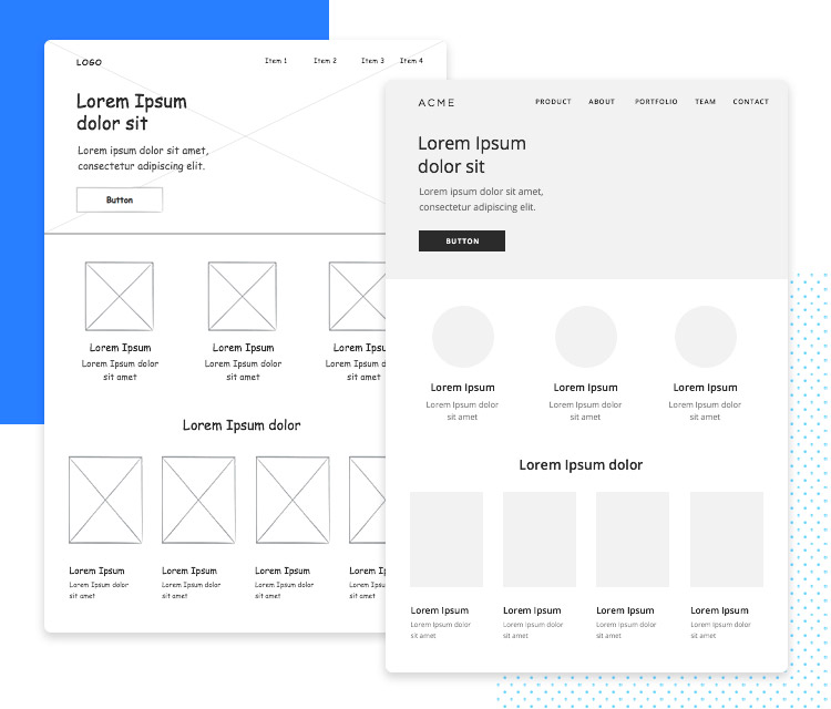 Mid-fidelity wireframes (Mid-Fi)